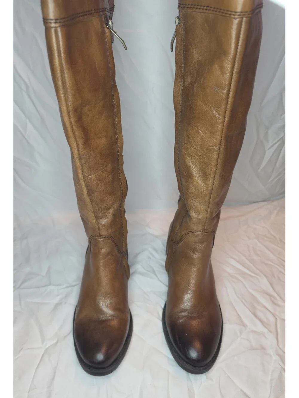 Vince Camuto Bollo Brown Leather Studded Tall Riding Boots Women’s Size 6B